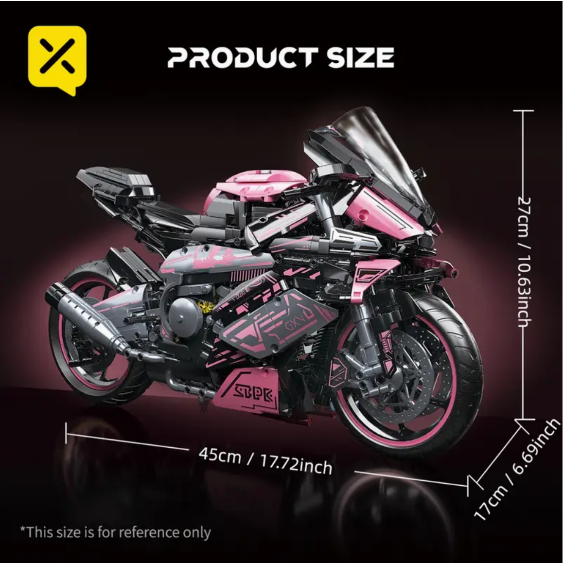 Motorrad Klemmbausteine 1:5 Bausteine 2000 Teile Selbstmontage