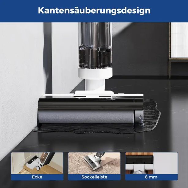 Akkusauger  Nass Trocken ED12 Kabelloser Sauger mit Selbstreinigung