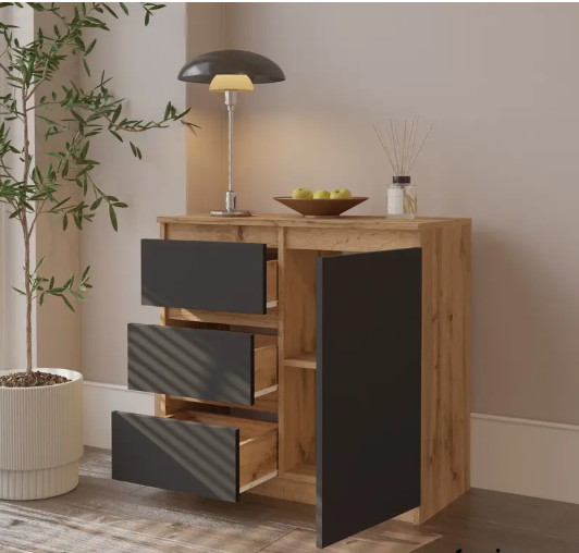 Kommode / Sideboard mit 3 Schubladen / 1 Tür