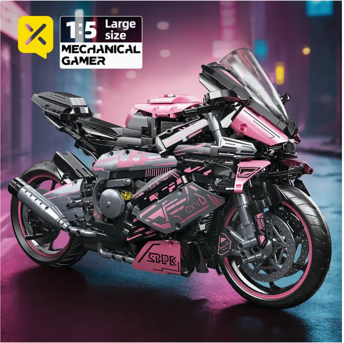 Motorrad Klemmbausteine 1:5 Bausteine 2000 Teile Selbstmontage