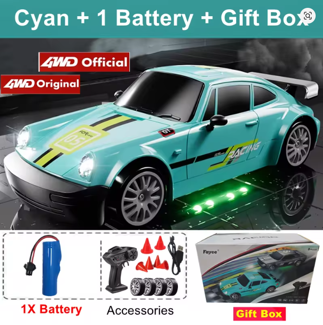 4WD RC Drift Auto mit LED-Licht 2,4G Radio 20KM/h Rennwagen