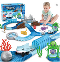 Spielzeug Hai Rennwagen Set – biegbare flexible Rennstrecke für Kinder 3+
