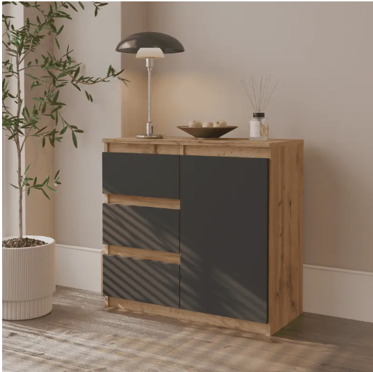 Kommode / Sideboard mit 3 Schubladen / 1 Tür