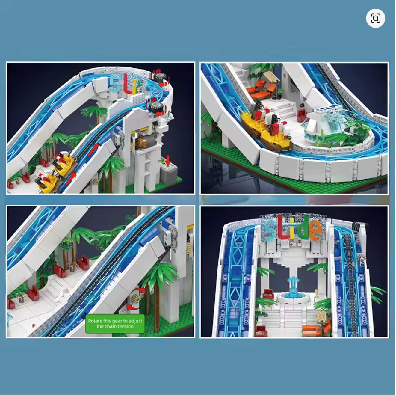 Wasserrutsche Klemmbausteine Bausteine 2088 Teile Selbstmontage