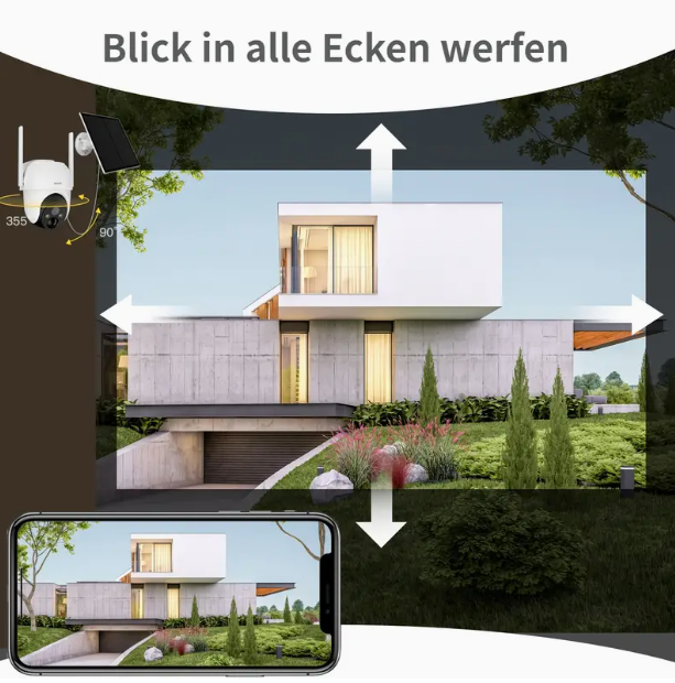 Überwachungskamera für den Außenbereich Kabellos mit Menschenerkennung